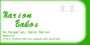 marion bakos business card